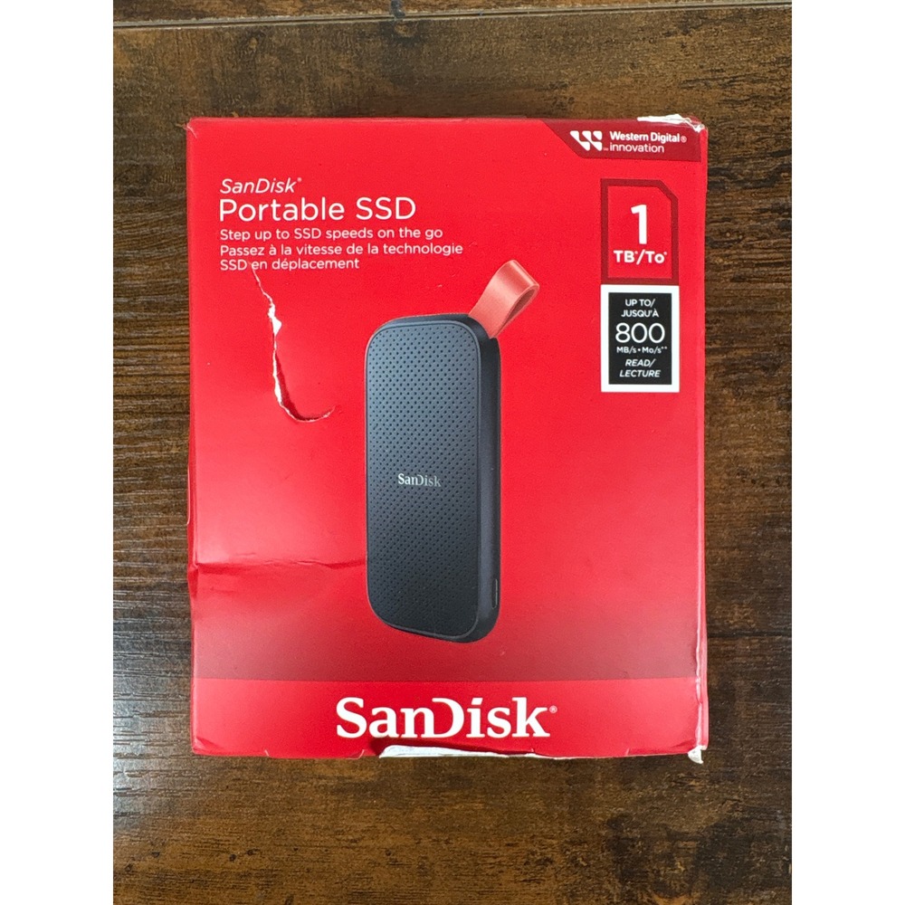 SanDisk 1TB Portable SSD External Solid State Drive 800MB/s SDSSDE30-1T00 Black